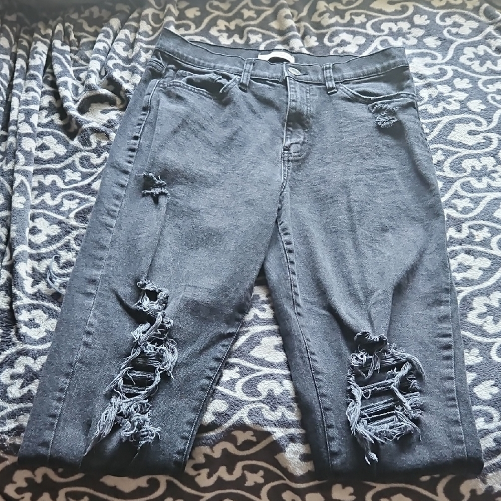 Distressed Black Jeans for Women